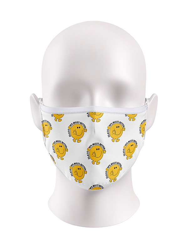 Face mask design with Glasgow's Miles better graphiuc